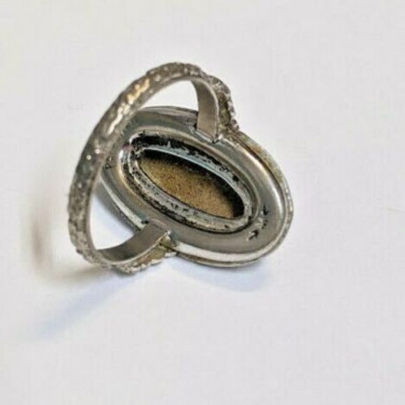 Vintage McGRATH HAMIN Blue Glass Edwardian Ring - Picture 2 of 5